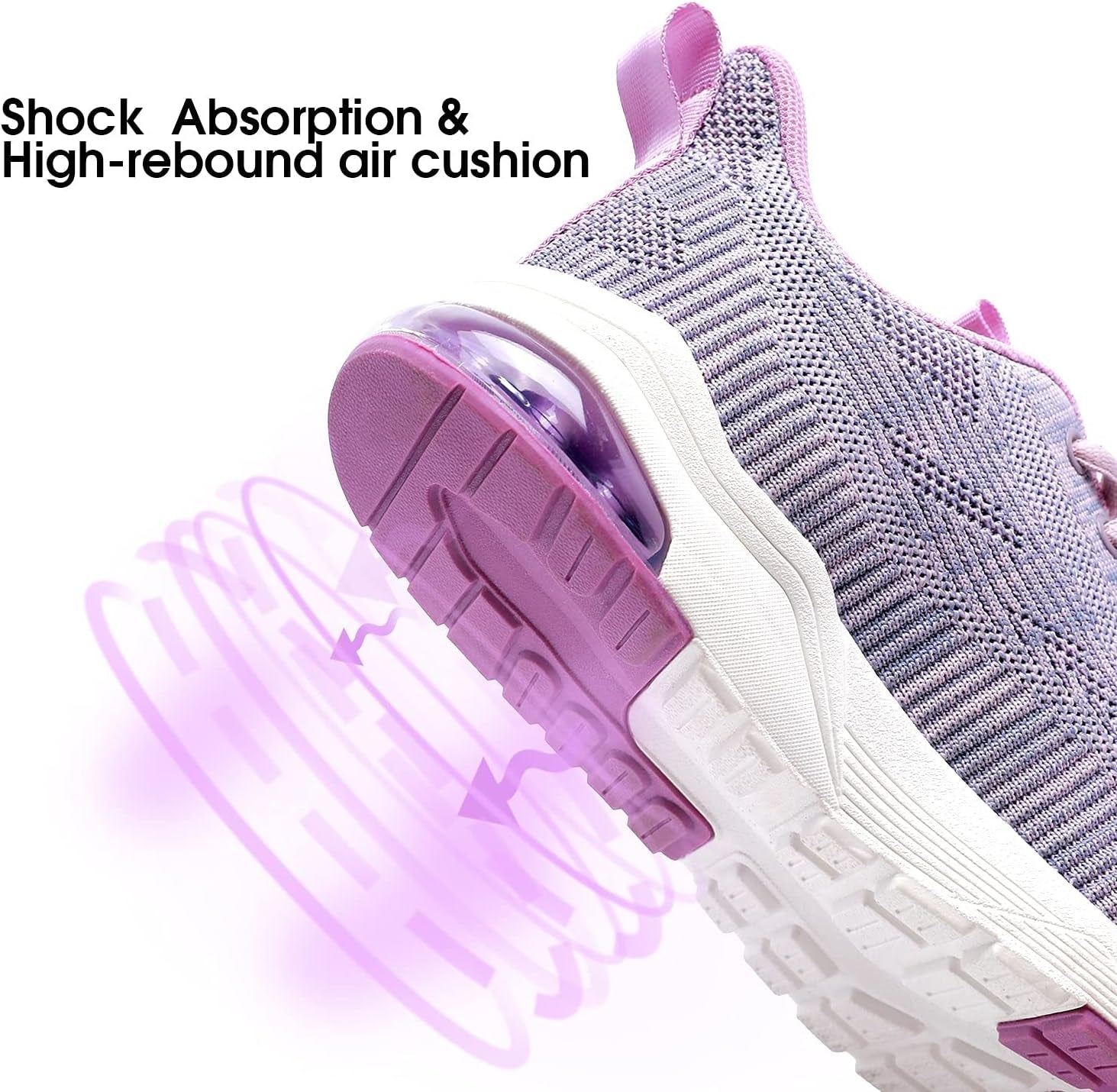 Women'S Running Sneakers Tennis Shoes - Slip on Walking Casual Breathable Air Cushion Fashion Lightweight Shoes for Women Purple