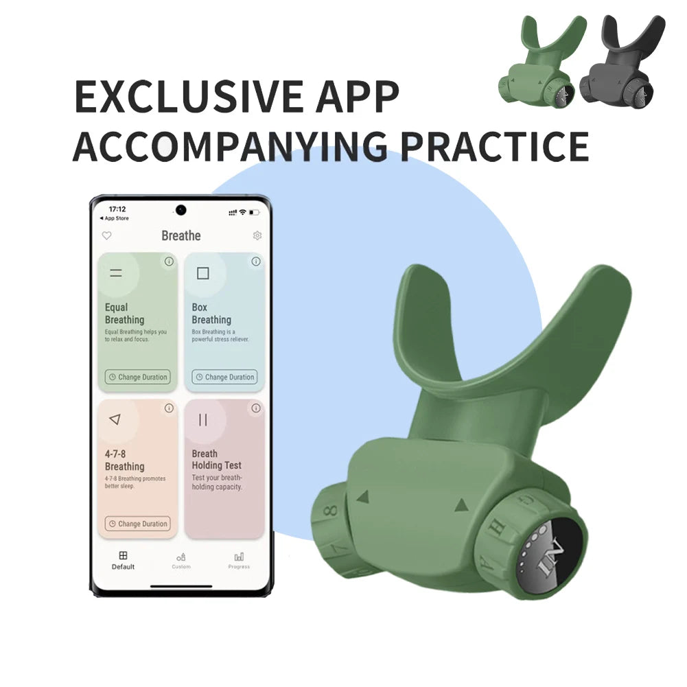 Breathing Trainer Lung Trainer Portable Lung Exercise Device Silicone Nozzle Breathe Training Equipment for Fitness Training