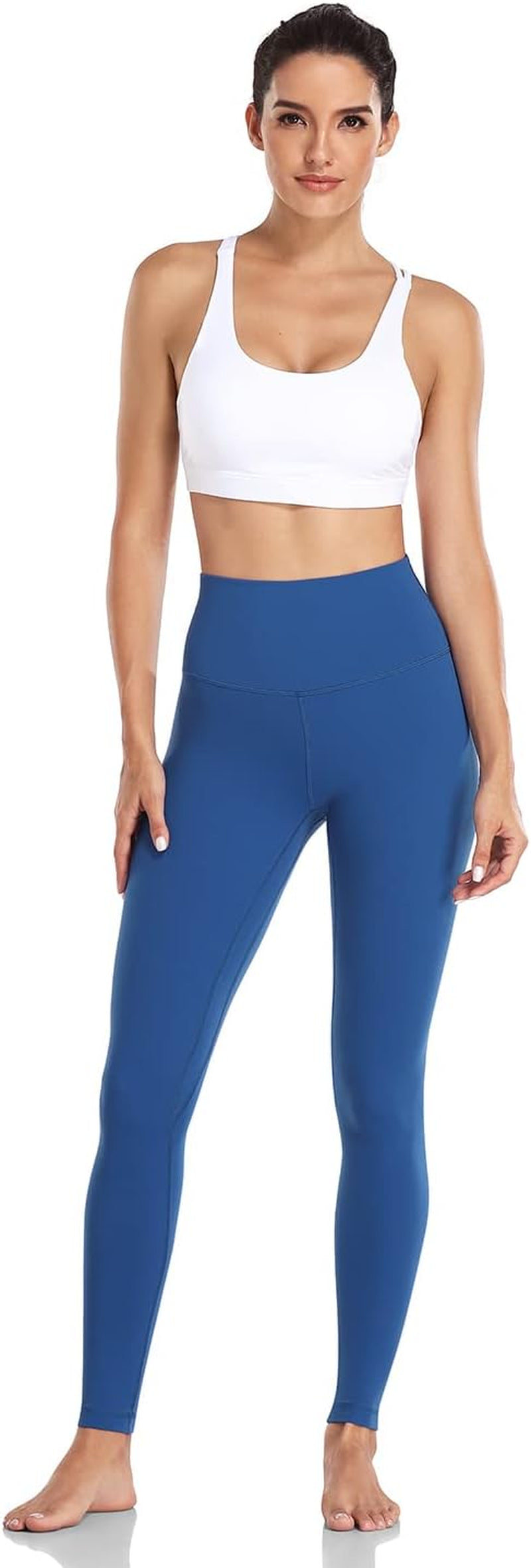 Essential Leggings, High Waisted Compression Workout Soft Pants Athletic Yoga Pants 28"