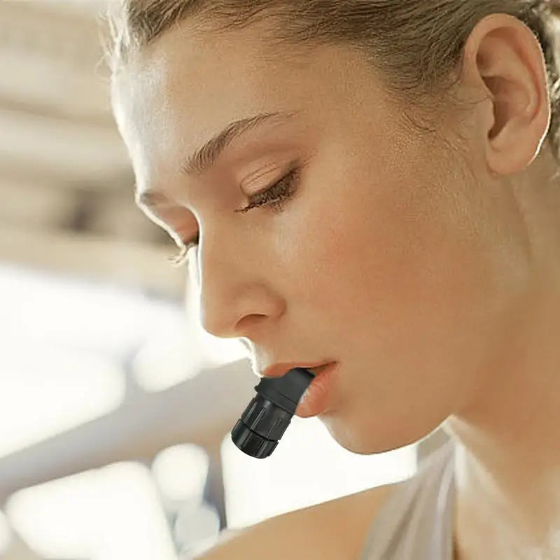 Lung Exerciser Device Deep Breathing Exerciser Portable Breathing Lung Trainer with Adjustable Intensity Knob Improve Strength